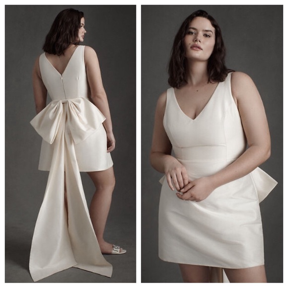 NEW NWT Anthropologie Sachin & Babi Archie V-Neck Back-Bow Mini Dress BHLDN - Picture 1 of 13